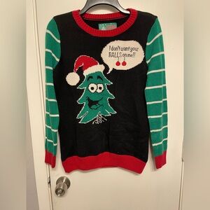 Ugly Christmas Sweater - Black, Red, Green Festive Design
